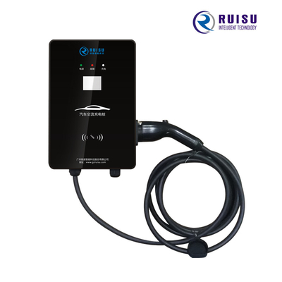 壁に取り付けられた AC EV 充電器 32A タイプ 2 LCD ディスプレイ付きポータブル Evse